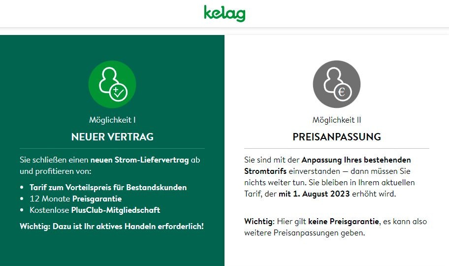 Diese Wahlmöglichkeit bleibt KELAG-Kunden.