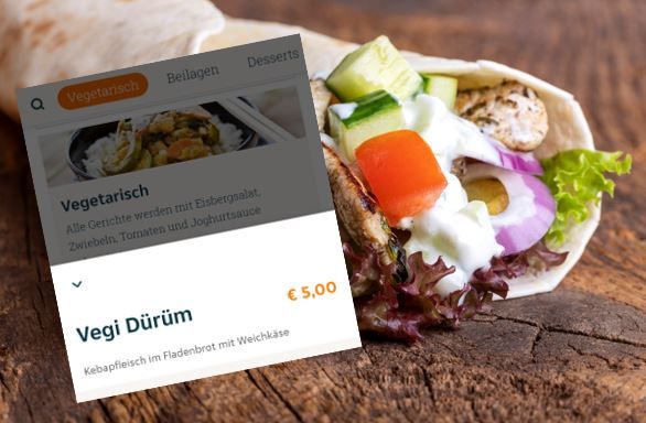 Die Vegetarierin war über das Fleisch in ihrem Dürüm nicht begeistert.