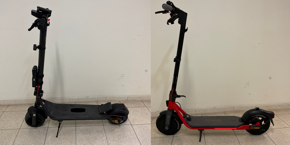 Zwei der gestohlenen E-Scooter.
