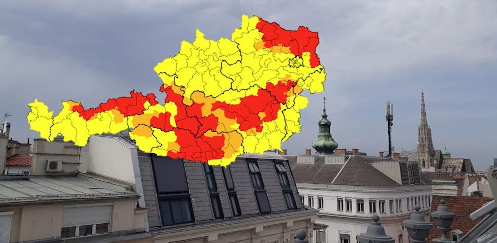 Nördlich von Wien herrscht Warnstufe Rot.