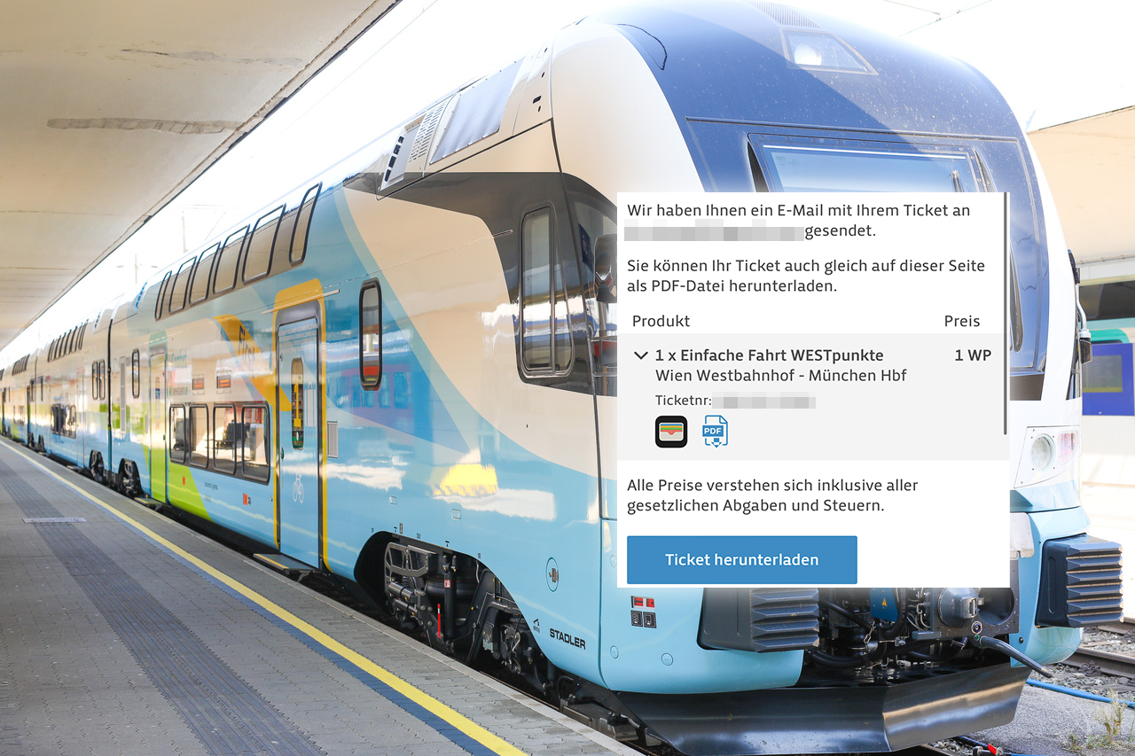 Ein Ticket Wien-München kostete plötzlich nur mehr 10 Cent.