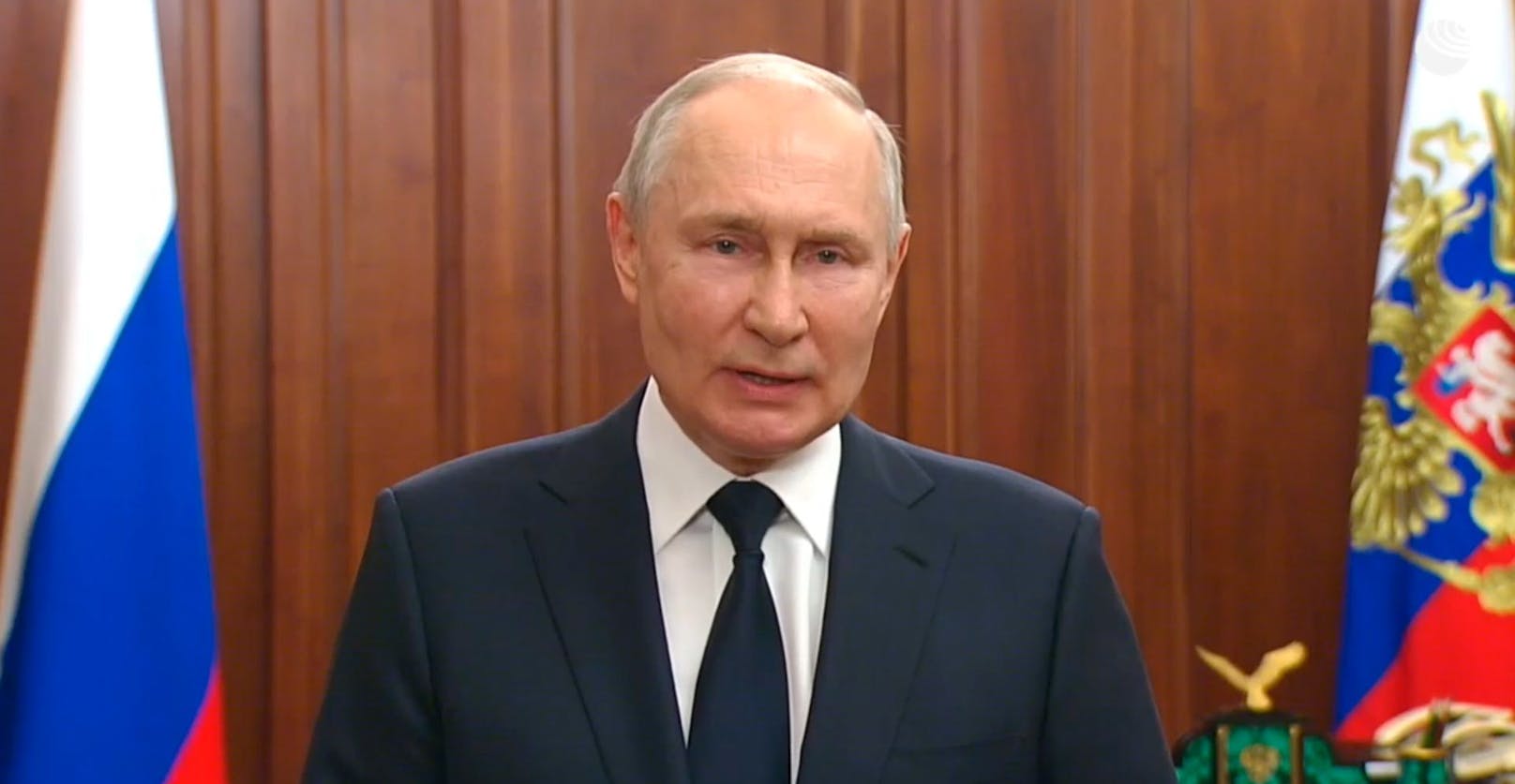 Wladimir Putin bei seiner kurzfristig bekanntgegebenen TV-Ansprache am 26. Juni 2023.