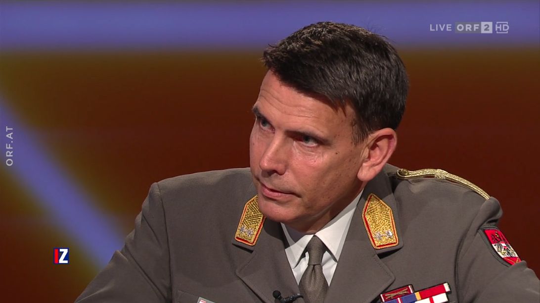 Generalmajor des Bundesheeres Bruno Hofbauer in der ORF-Talkshow "Im Zentrum" am 26. Juni 2023.