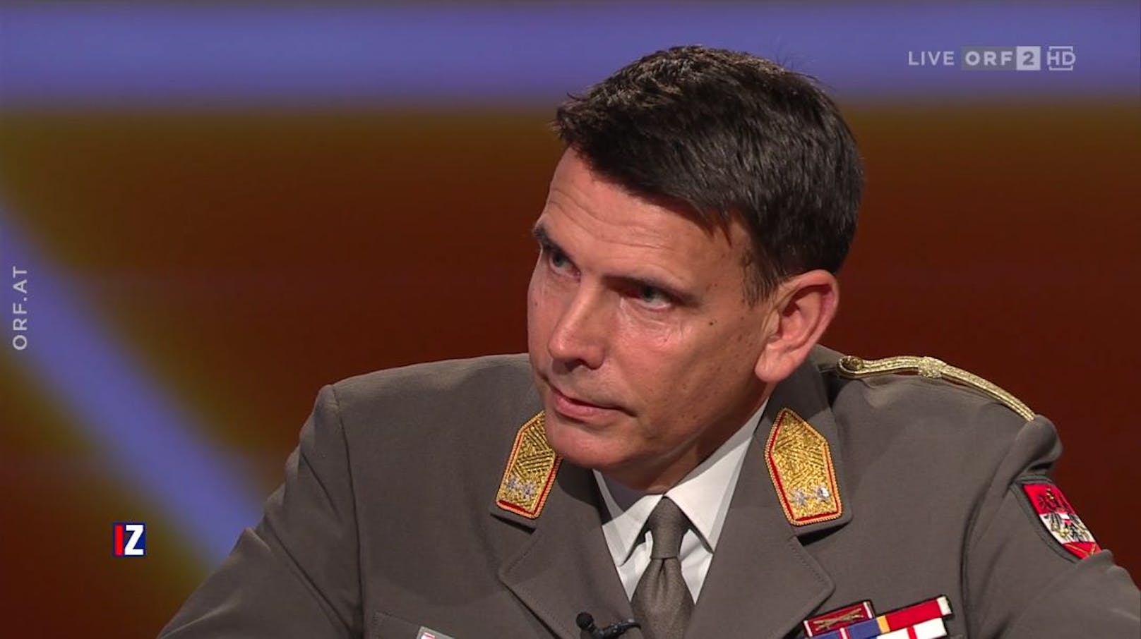 Generalmajor des Bundesheeres Bruno Hofbauer in der ORF-Talkshow "Im Zentrum" am 26. Juni 2023.