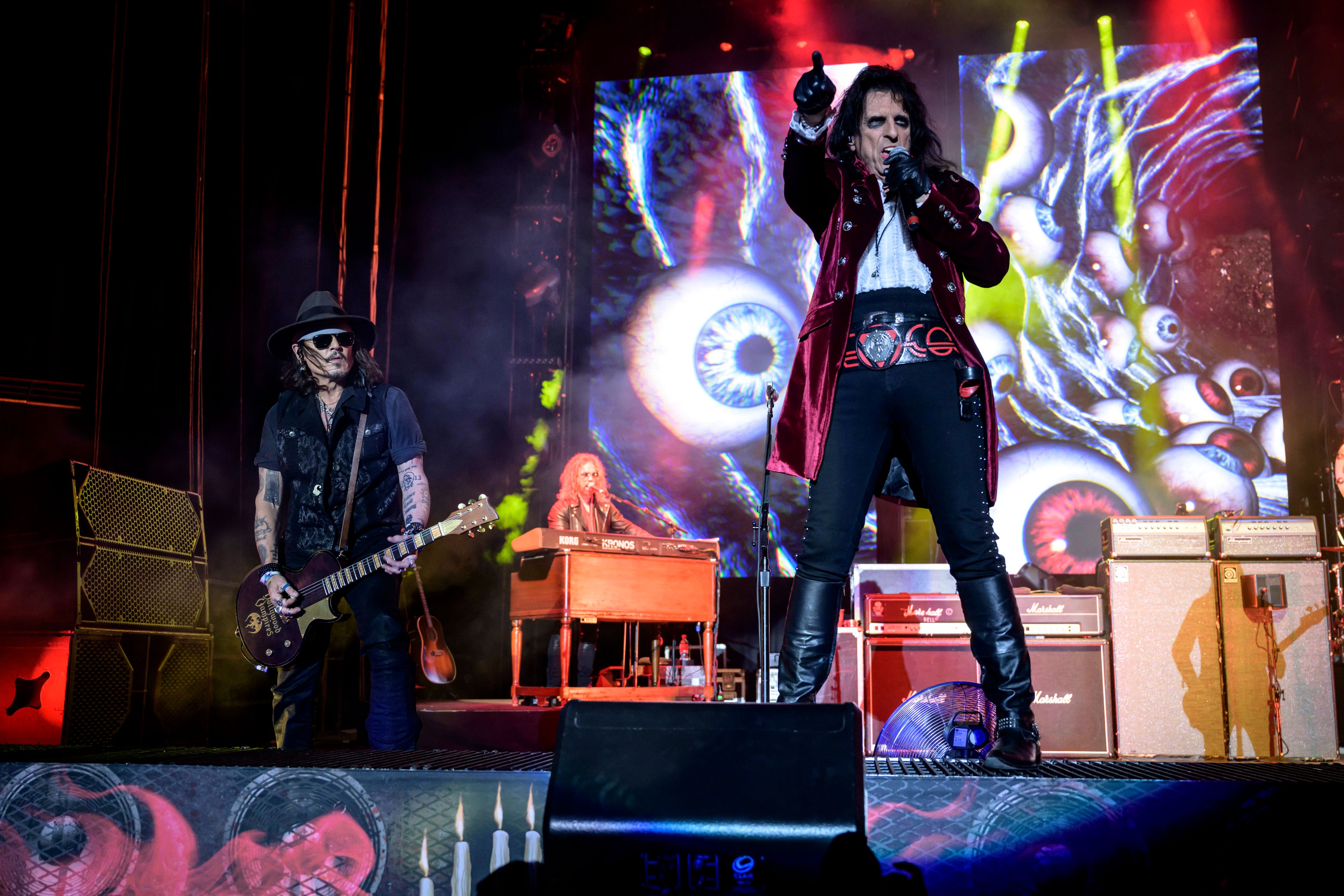 The Hollywood Vampires: Johnny Depp (links) mit Alice Cooper