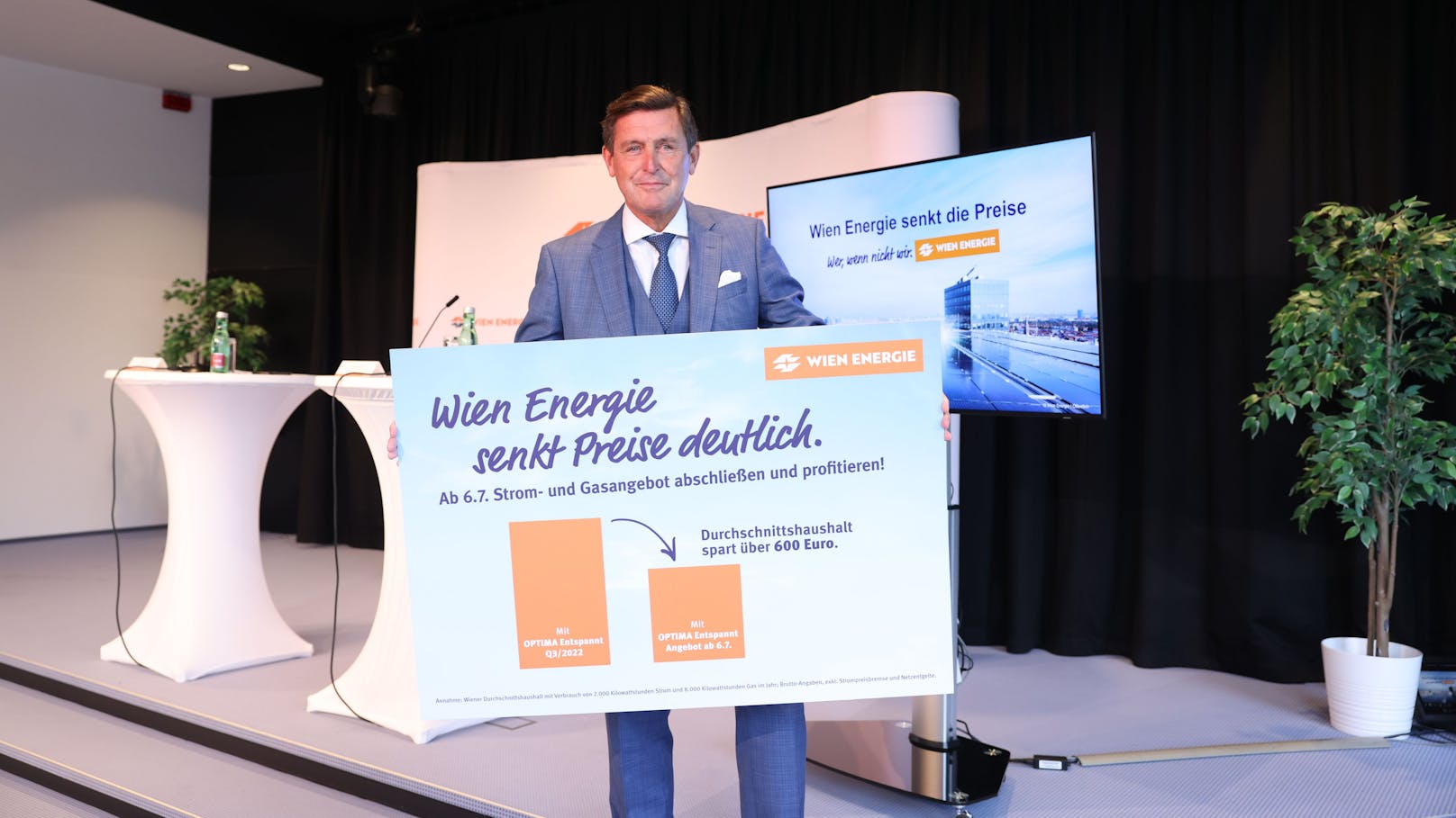 Finanzstadtrat Peter Hanke (SP) präsentierte die Energie-Preissenkung. 