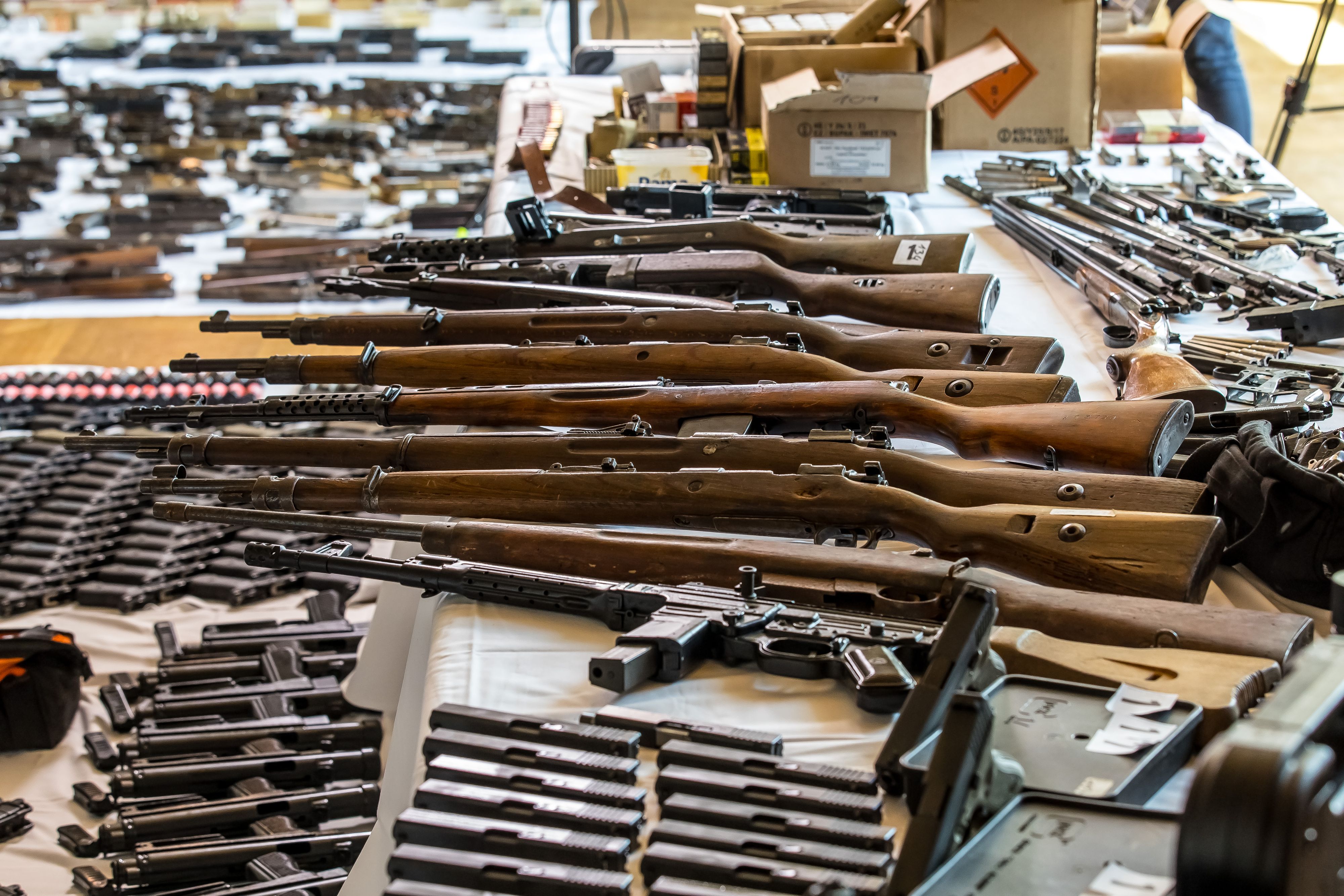In Österreich wurden sechs Mitglieder einer rechtsextremen Rockergruppe festgenommen. Bei Hausdurchsuchungen entdeckten Ermittler ein Waffenarsenal.