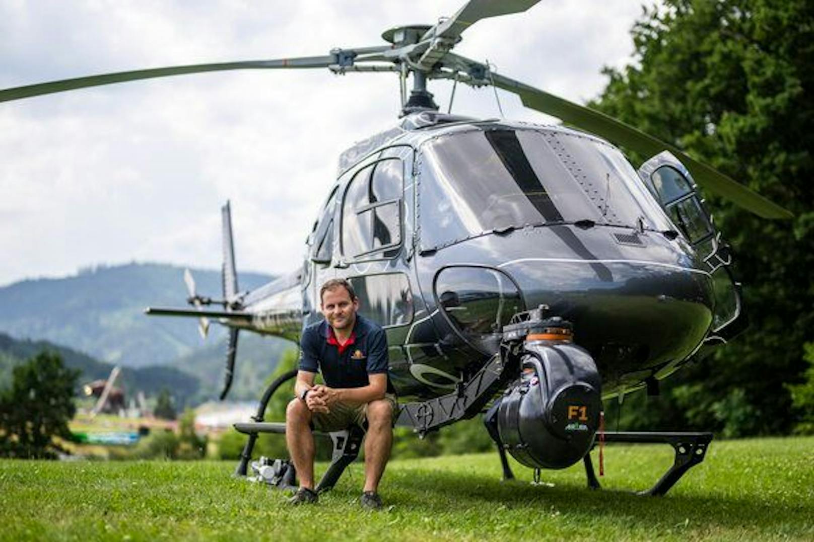 Hubschrauber-Pilot Mirko Flaim im <em>"Heute"</em>-Talk