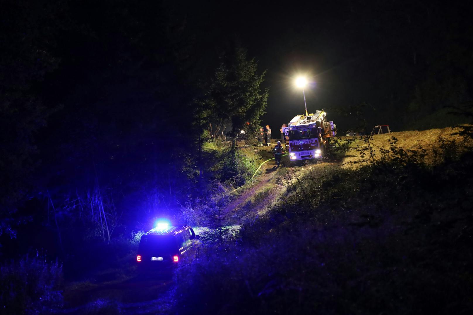 In Losenstein (Bezirk Steyr-Land) standen am späten Freitagabend zwölf Feuerwehren bei Löscharbeiten nach einem Petersfeuer am Schönstein - am Fuße der Hohen Dirn - im Einsatz.