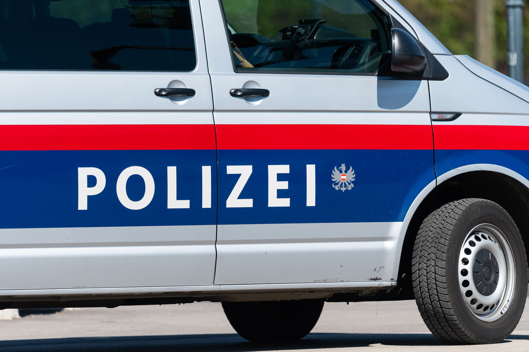 Vienna, Austria - June 18, 2020: Car of the Austrian police on a sunny day in summer
