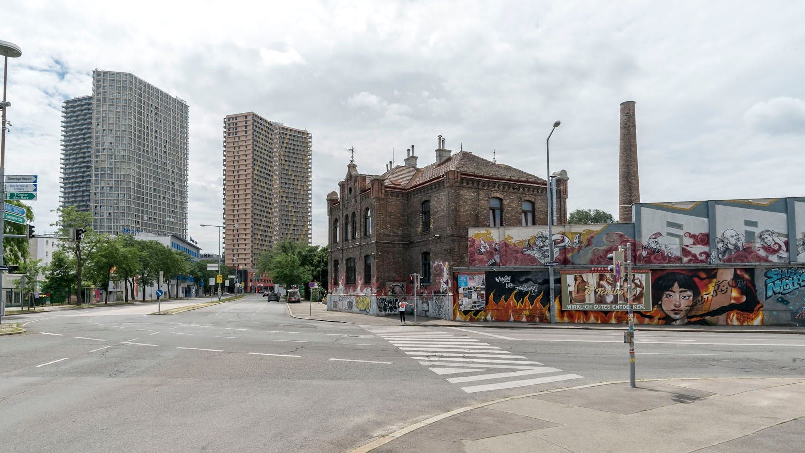 Die Arena Wien neben den Hochhäusern "the marks vienna", in denen sich Mieter über angebliche Lärmbelästigung beschweren.