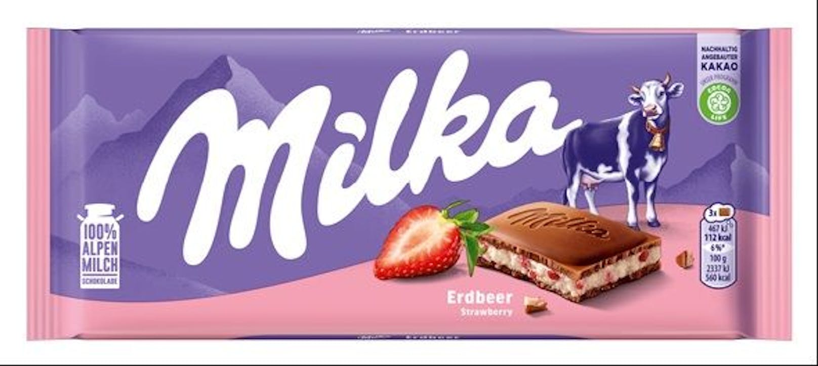 Auf dem süßen Platz Nummer drei landete Milka Erdbeer.