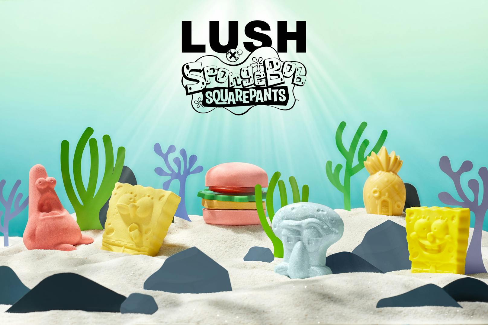 Schönheitsprodukte-Hersteller Lush erweitert sein Sortiment mit neuen SpongeBob-Artikeln.
