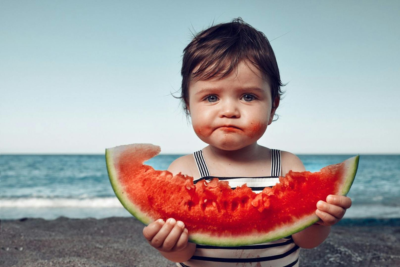 Eine Wassermelone kann süß und saftig sein, insofern sie richtig gereift ist.