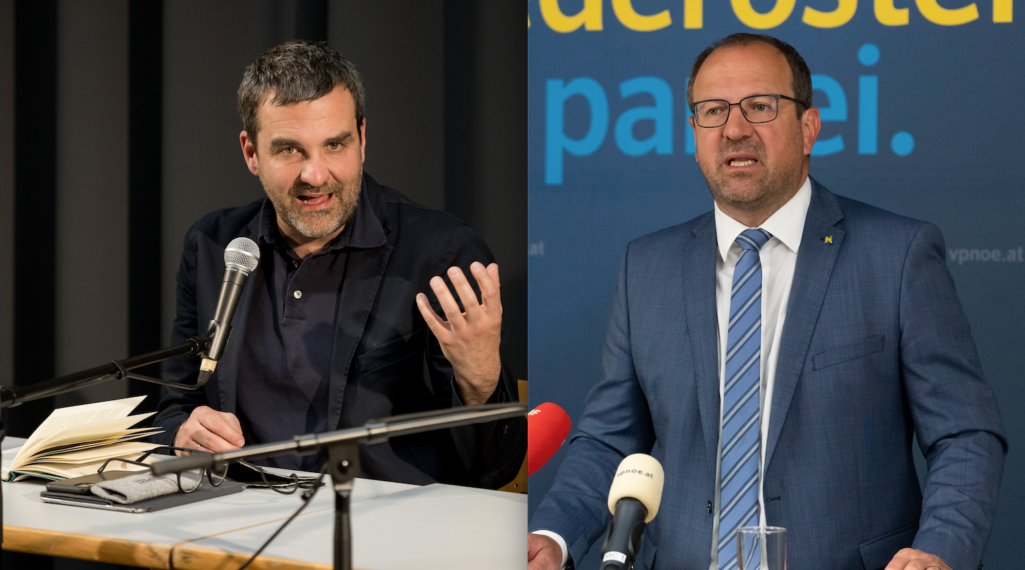 Journalist Florian Klenk (l.) und VPNÖ-Manager Bernhard Ebner 