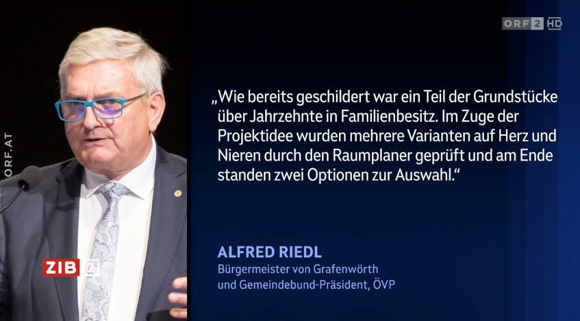 Stellungnahme von Alfred Riedl gegenüber der Zib"