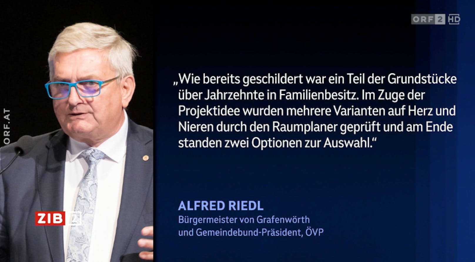 Stellungnahme von Alfred Riedl gegenüber der "Zib"