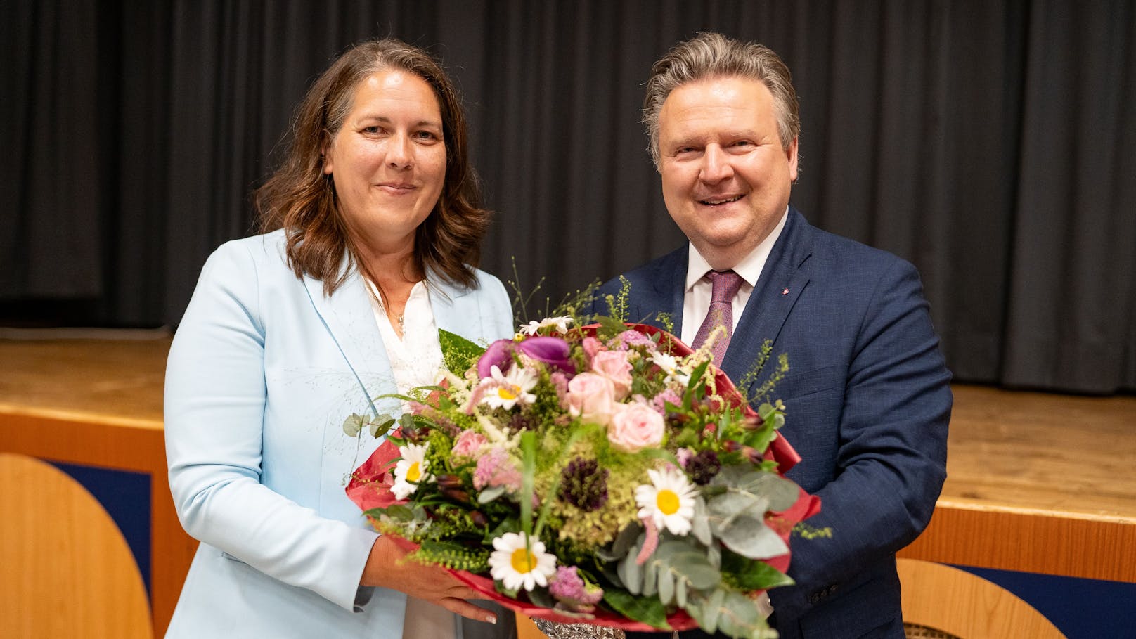 Christine Dubravac-Widholm und Bürgermeister Michael Ludwig (SP). 