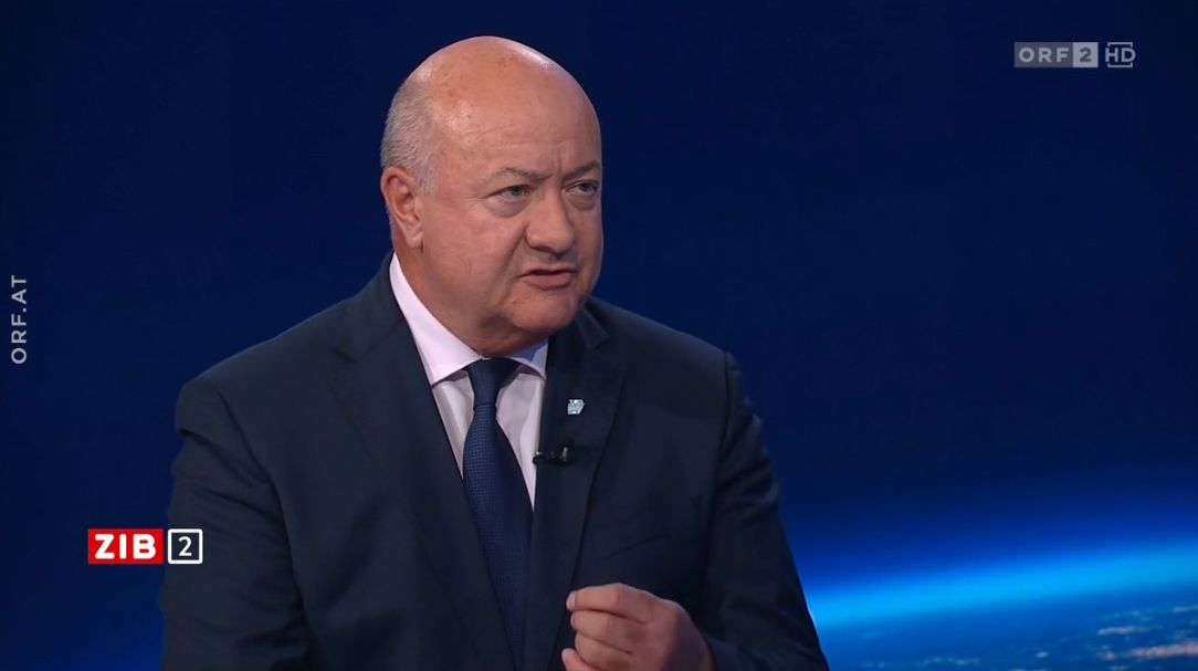 ÖVP-Generalsekretär Christian Stocker in der ZIB2 mit Martin Thür am 6. Juli 2023.