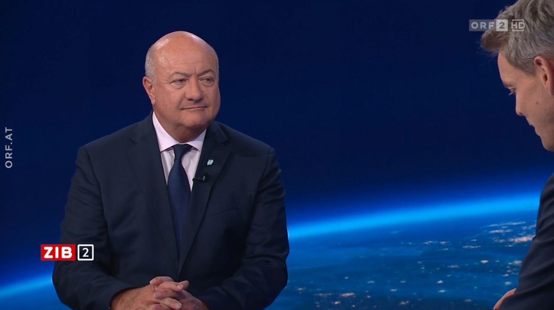 ÖVP-Generalsekretär Christian Stocker in der ZIB2 mit Martin Thür am 6. Juli 2023.