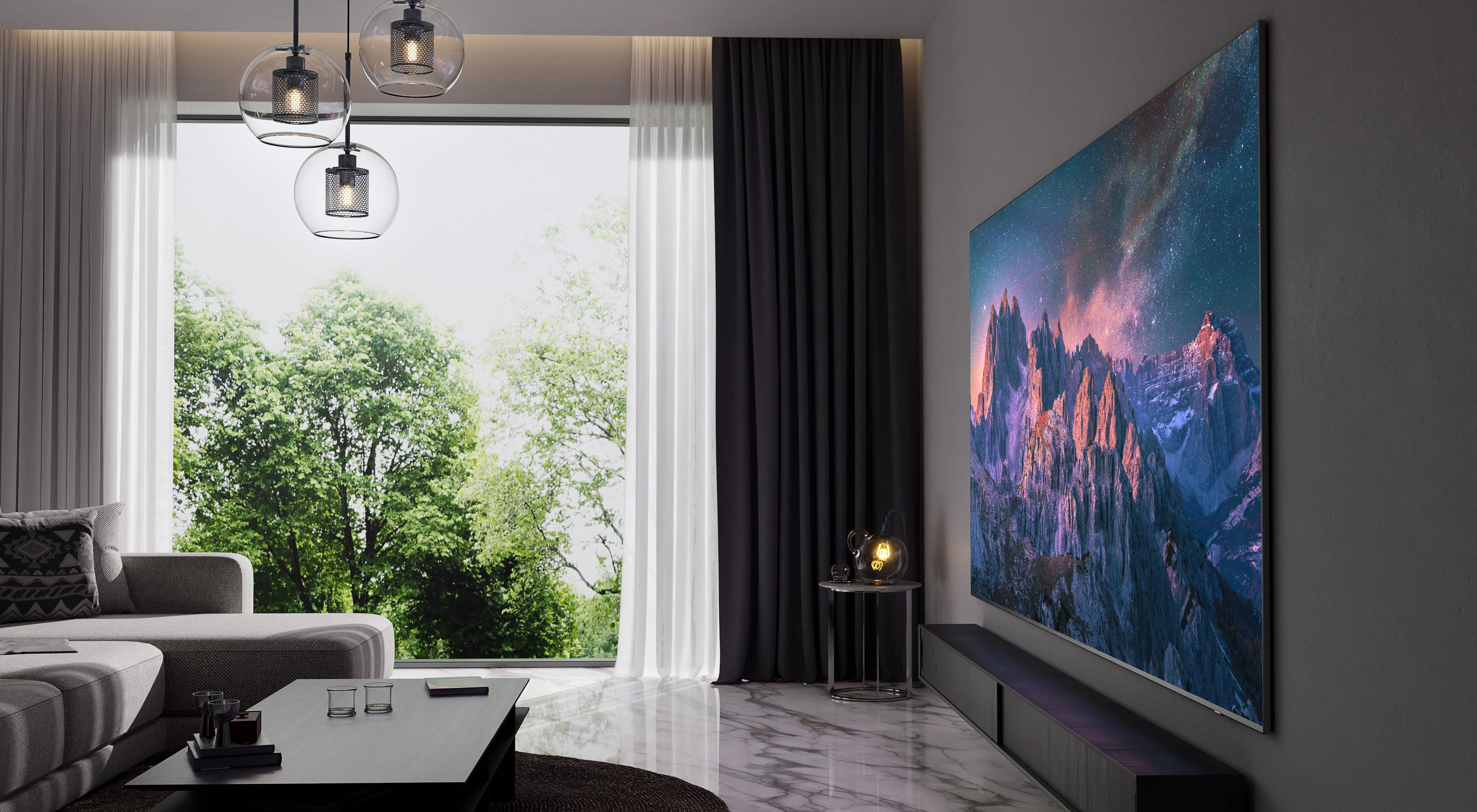 Ab 10. Juli in Österreich verfügbar: Der Samsung 98-Zoll-QLED-TV bringt Kinofeeling nach Hause.