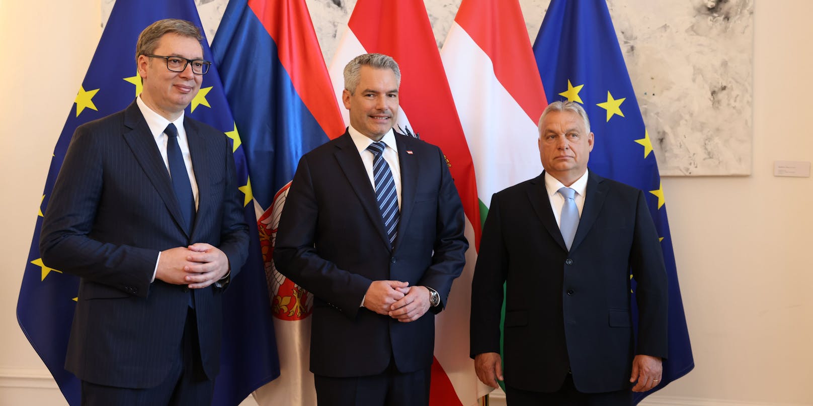 Die drei Regierungschefs kamen zu einem "Migrationsgipfel" zusammen.