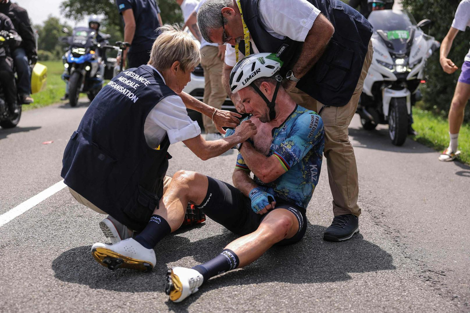 Mark Cavendish musste nach einem Sturz bei der Tour de France aufgeben. 