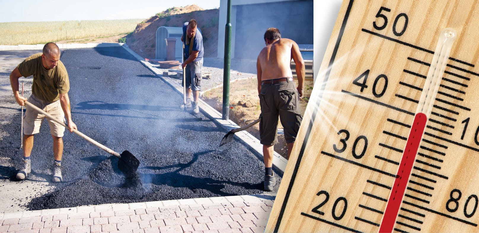 Vor allem Bauarbeiter sind bei Hitzewellen extremen Temperaturen ausgesetzt. (Symbolbild)