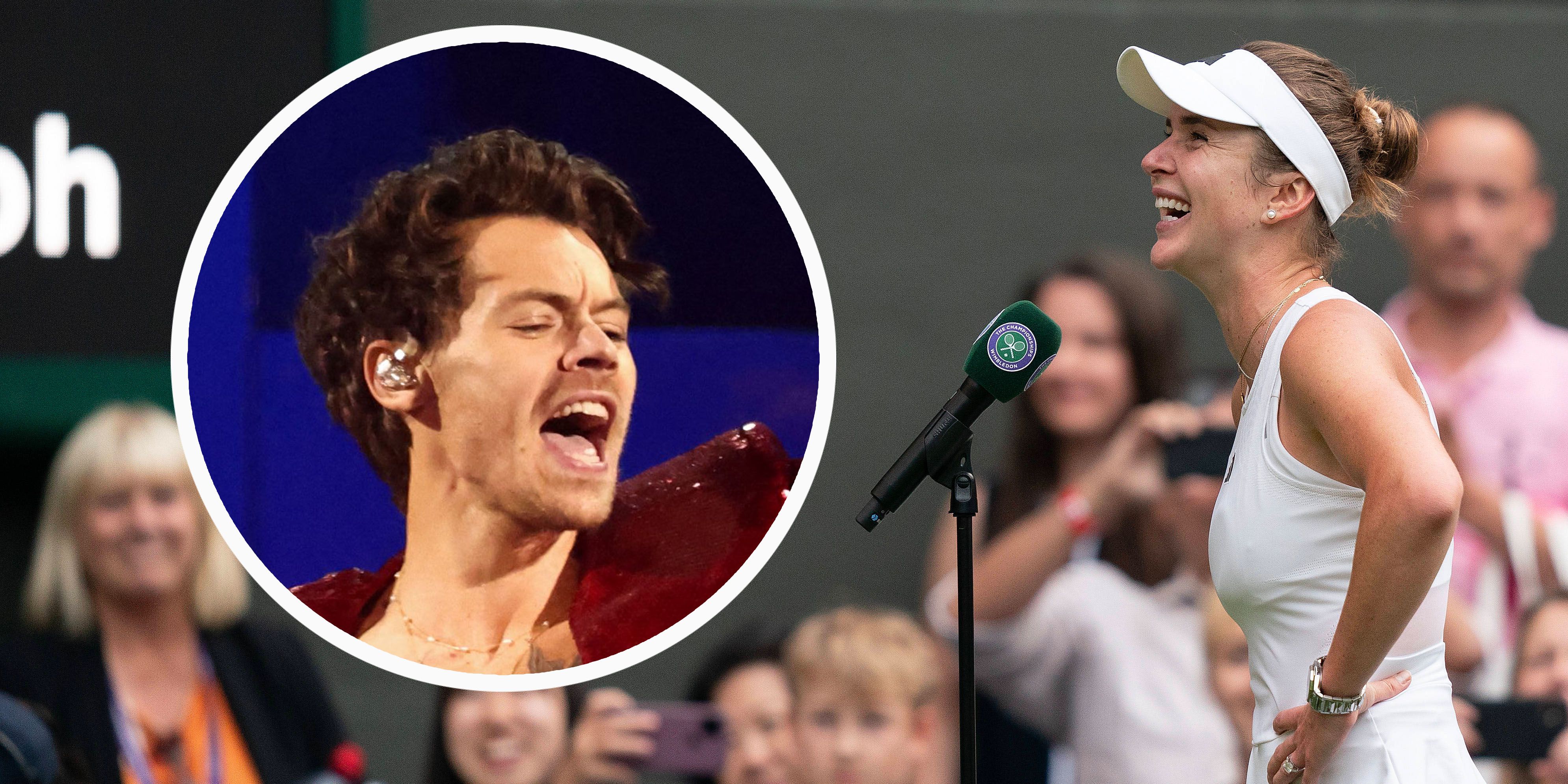 Harry Styles gratuliert Elina Svitolina zum Sieg.