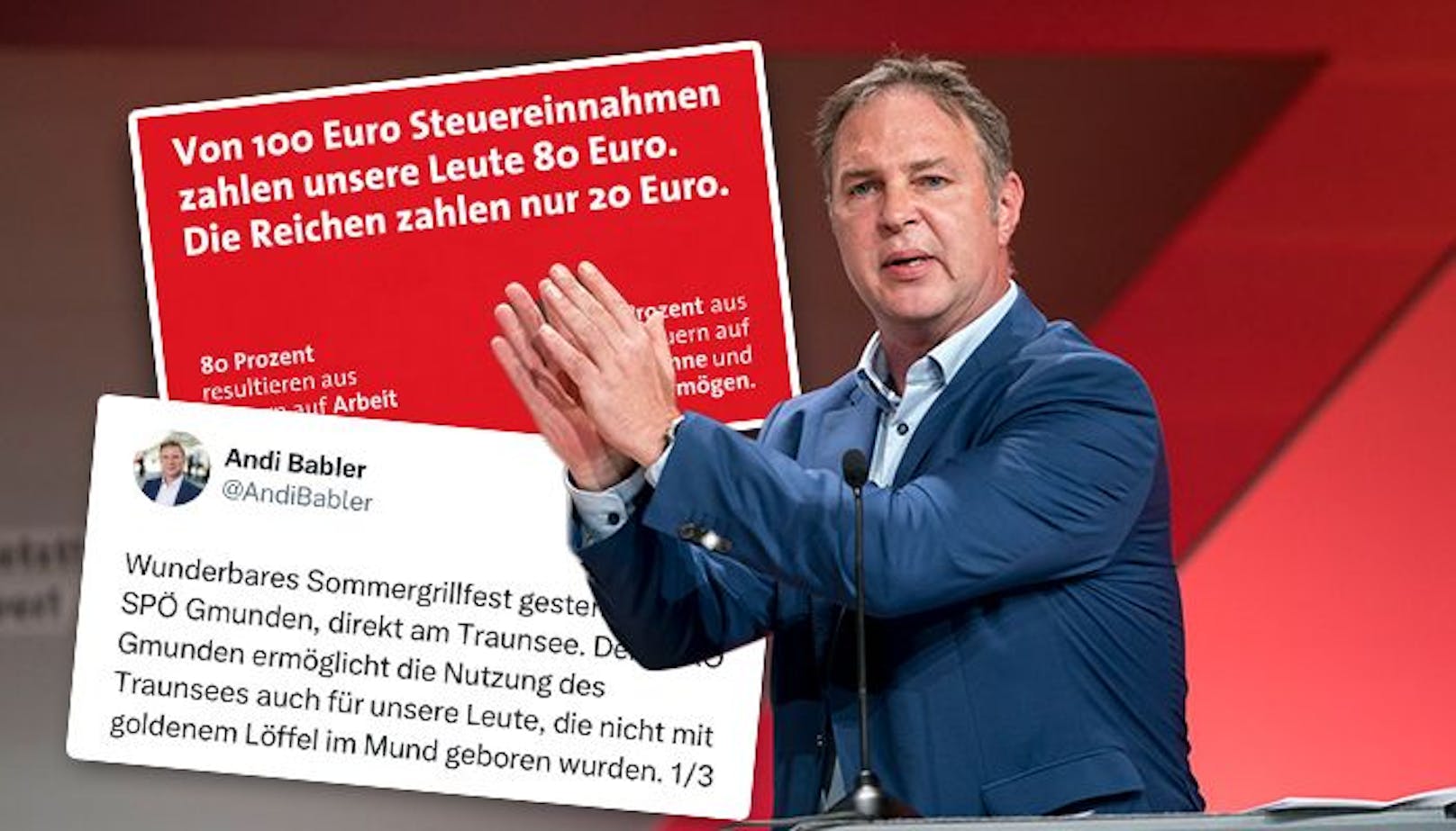 "Unsere Leute": Die Kampagne von SPÖ-Chef Andreas Babler wird im Internet hitzig diskutiert.