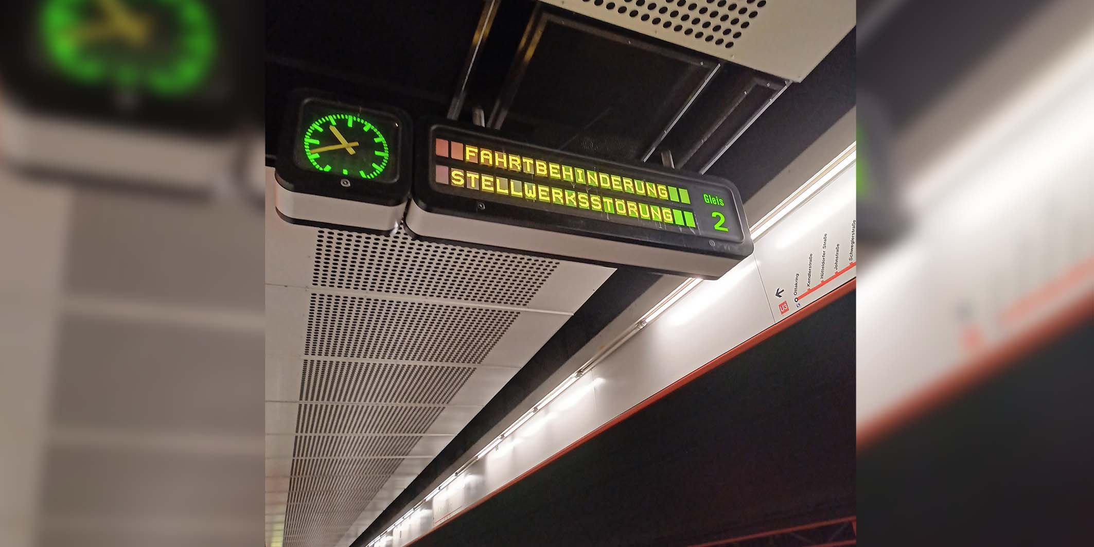 Die U3 fällt Montag zur Mittagszeit zum Großteil aus.