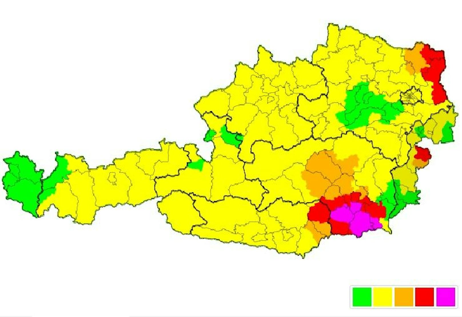 Speziell in der Südsteiermark besteht momentan akute Unwetter-Gefahr. 