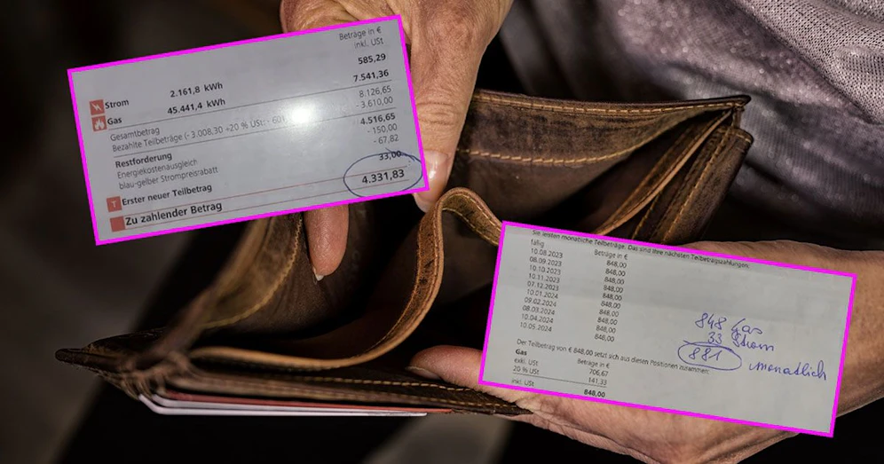 Mit der Strom- und Gasabrechnung steht eine 85-jährige Niederösterreicherin quasi vor dem Bankrott.