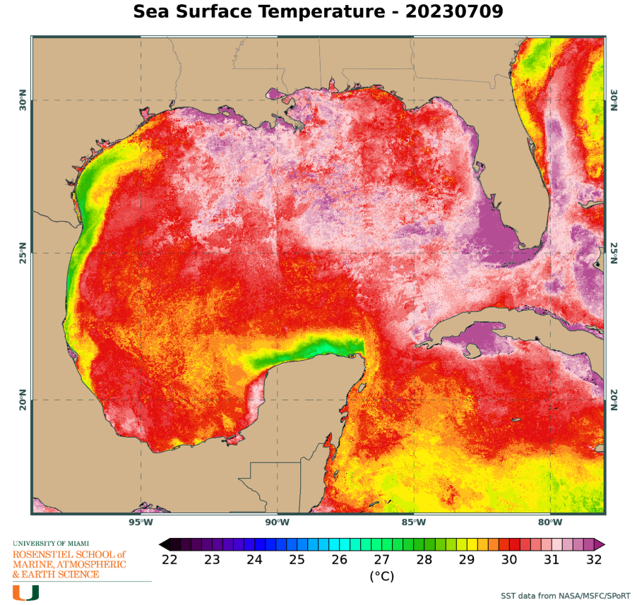 Am 9. Juli sprengte die Wassertemperatur in einigen Regionen die übliche Skala.