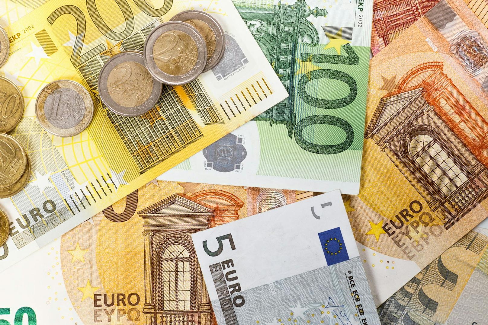 Money euro coins and banknotes