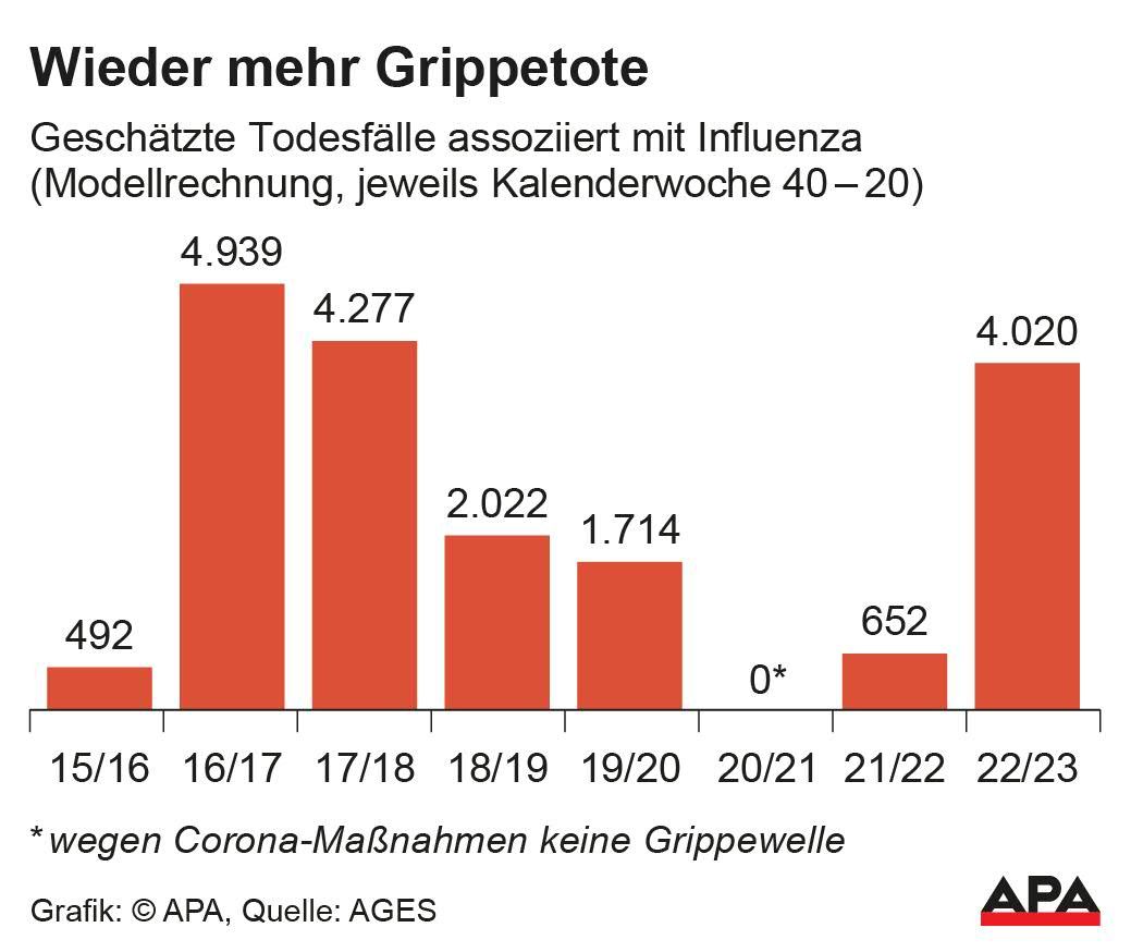 Im vergangenen Winter gab es wieder mehr Grippetote in Österreich.