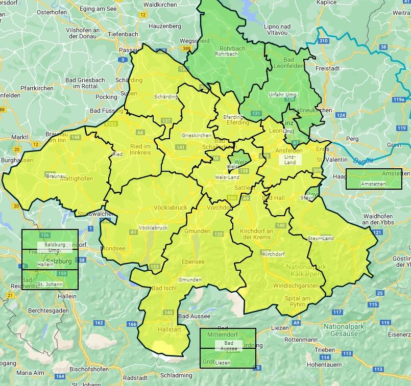 Die Netz-OÖ-Karte der Energie AG