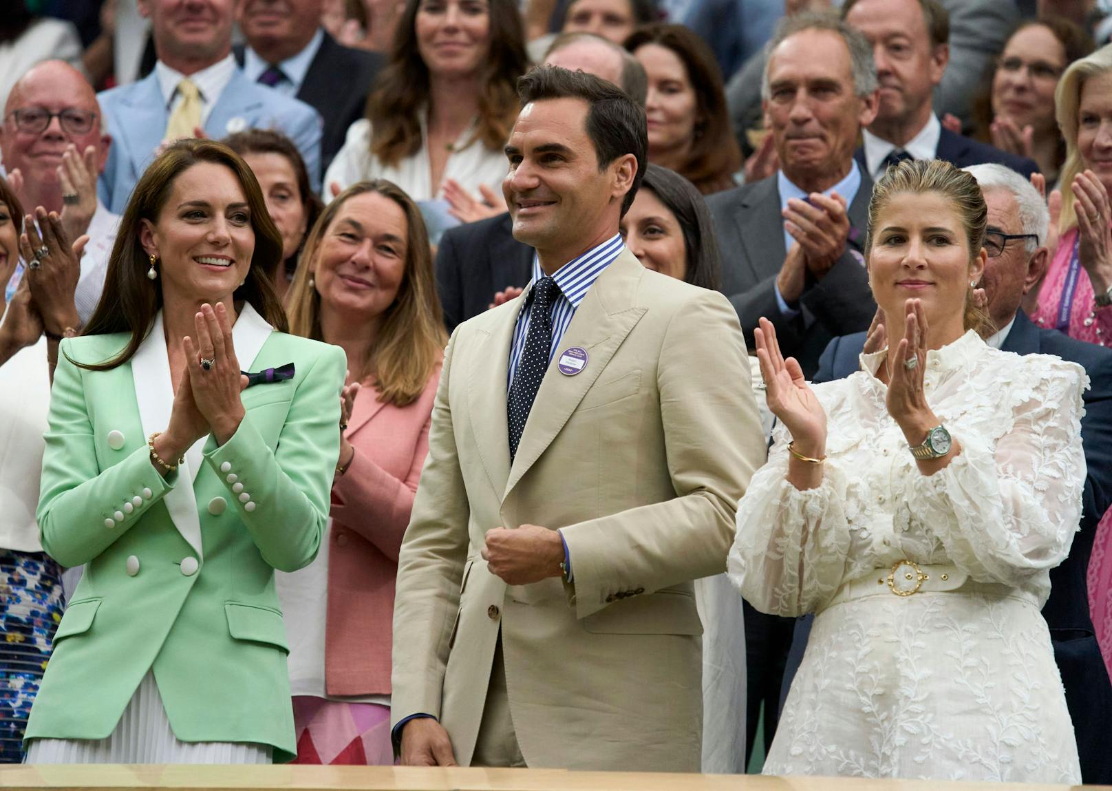 Federers Frau Mirka (r.) soll von der Vertrautheit zwischen Roger und Kate nicht nur Begeistert gewesen sein.