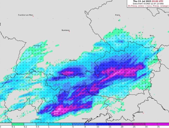 In der Nacht auf Donnerstag wird es laut diesem Wetter-Modell ordentlich krachen.