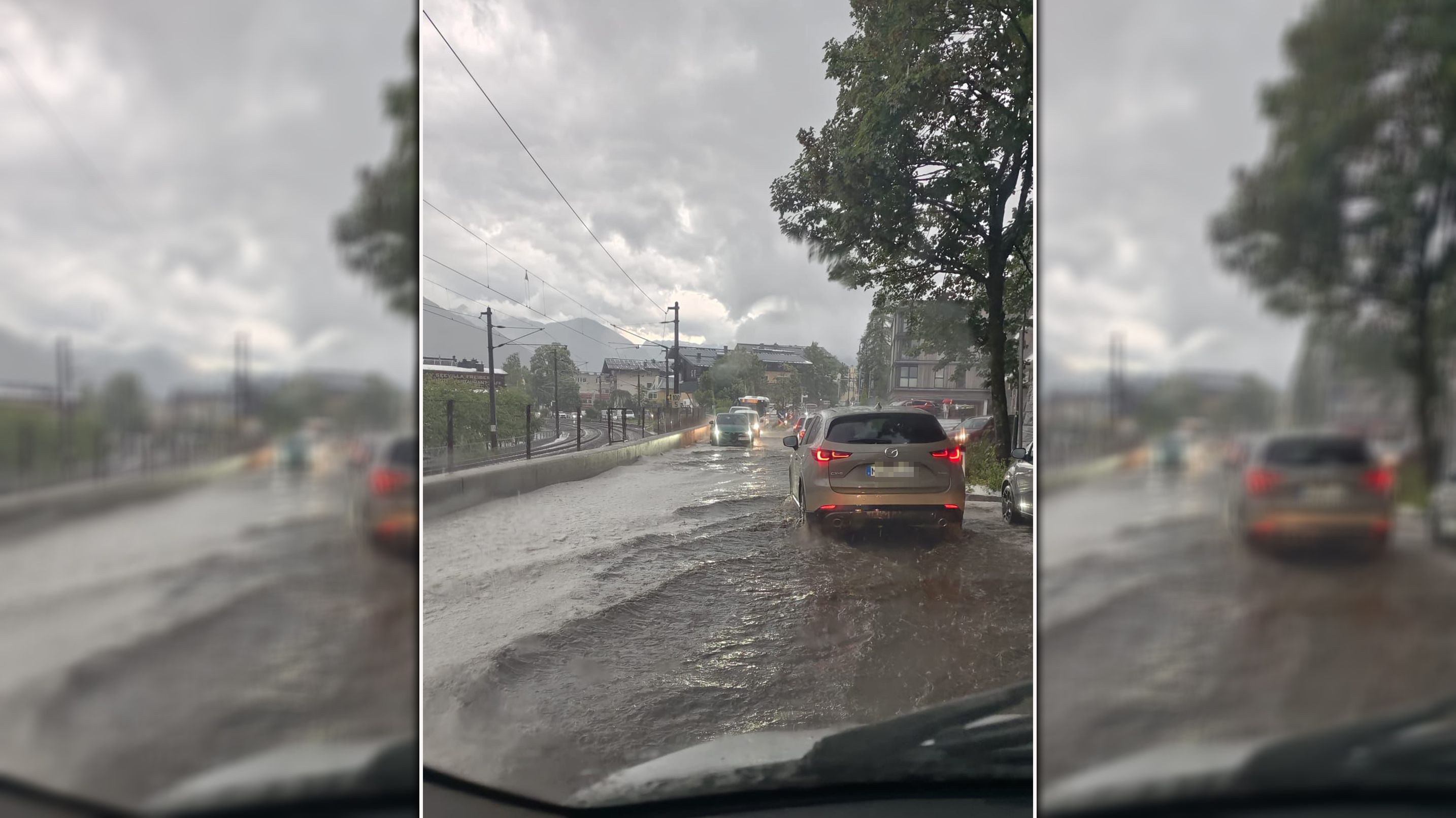 Land unter in Salzburg! Unwetter sorgt für Hagel-Sturm