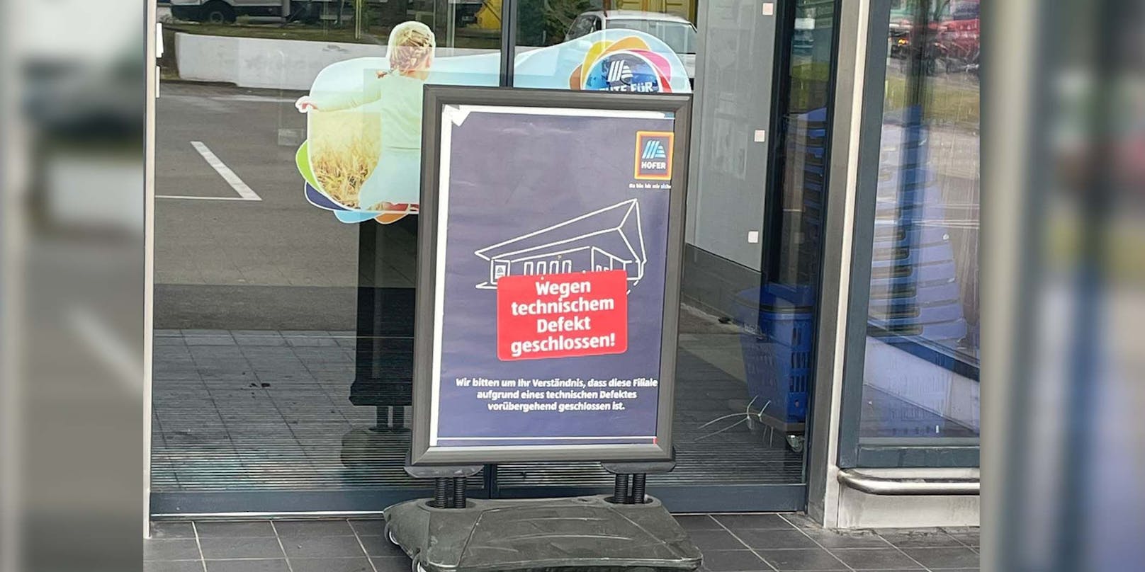 Ein Wiener Supermarkt muss am Donnerstag aufgrund technischen Gebrechens geschlossen bleiben.