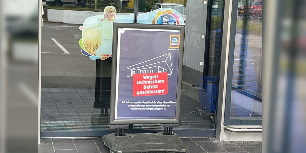 Ein Wiener Supermarkt muss am Donnerstag aufgrund technischen Gebrechens geschlossen bleiben.