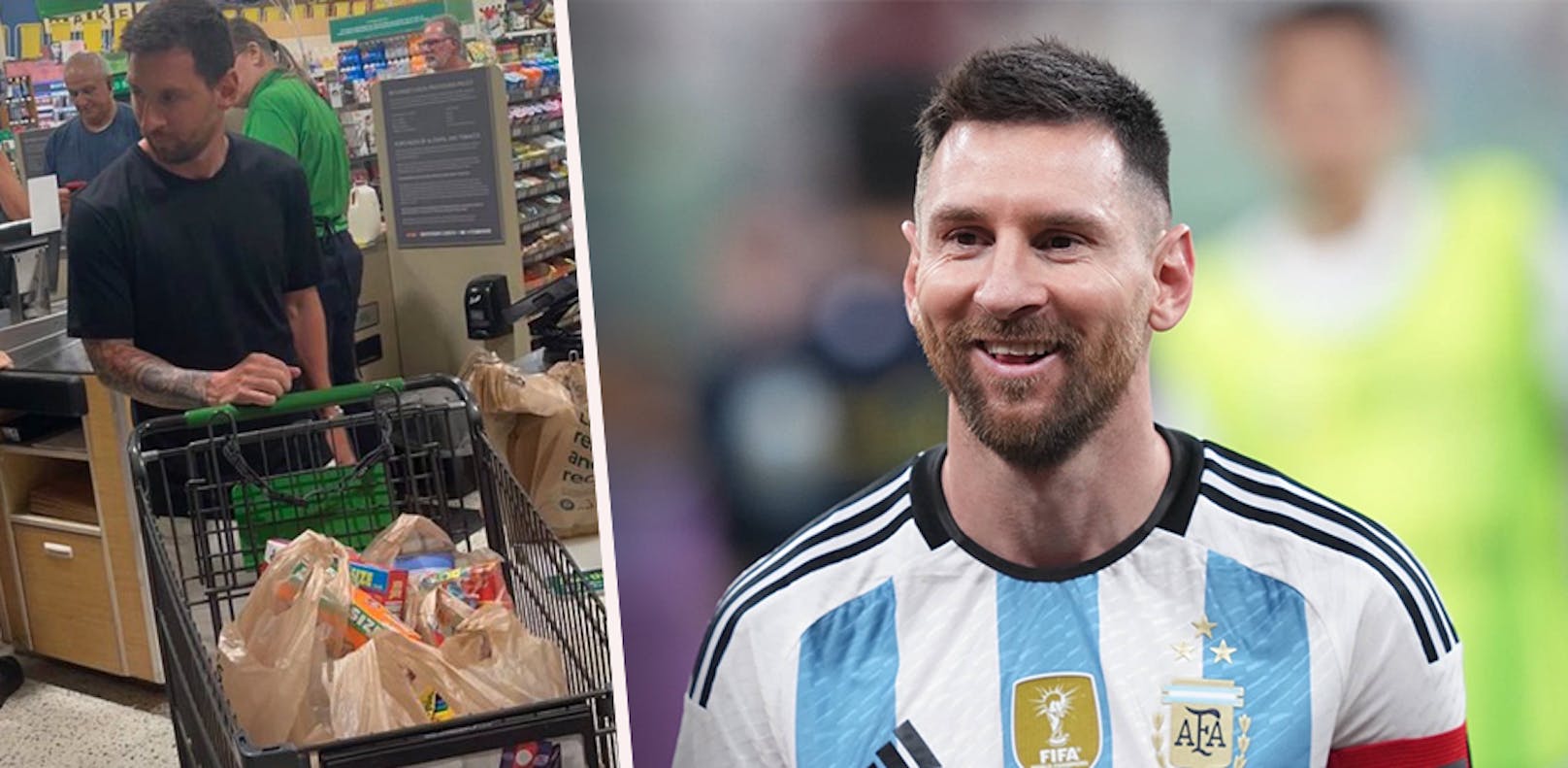 Lionel Messi tauchte plötzlich in einem Supermarkt in Miami auf. 