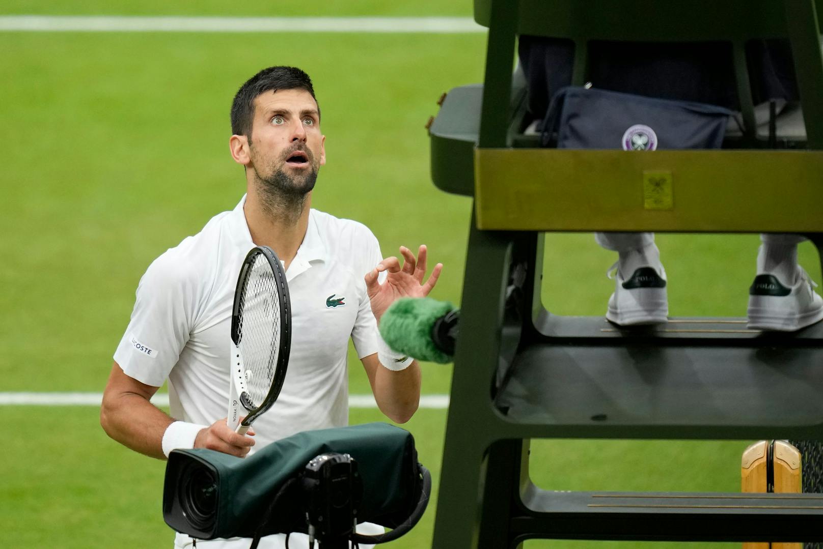 Novak Djokovic legte sich mit dem Stuhlschiedsrichter an. 