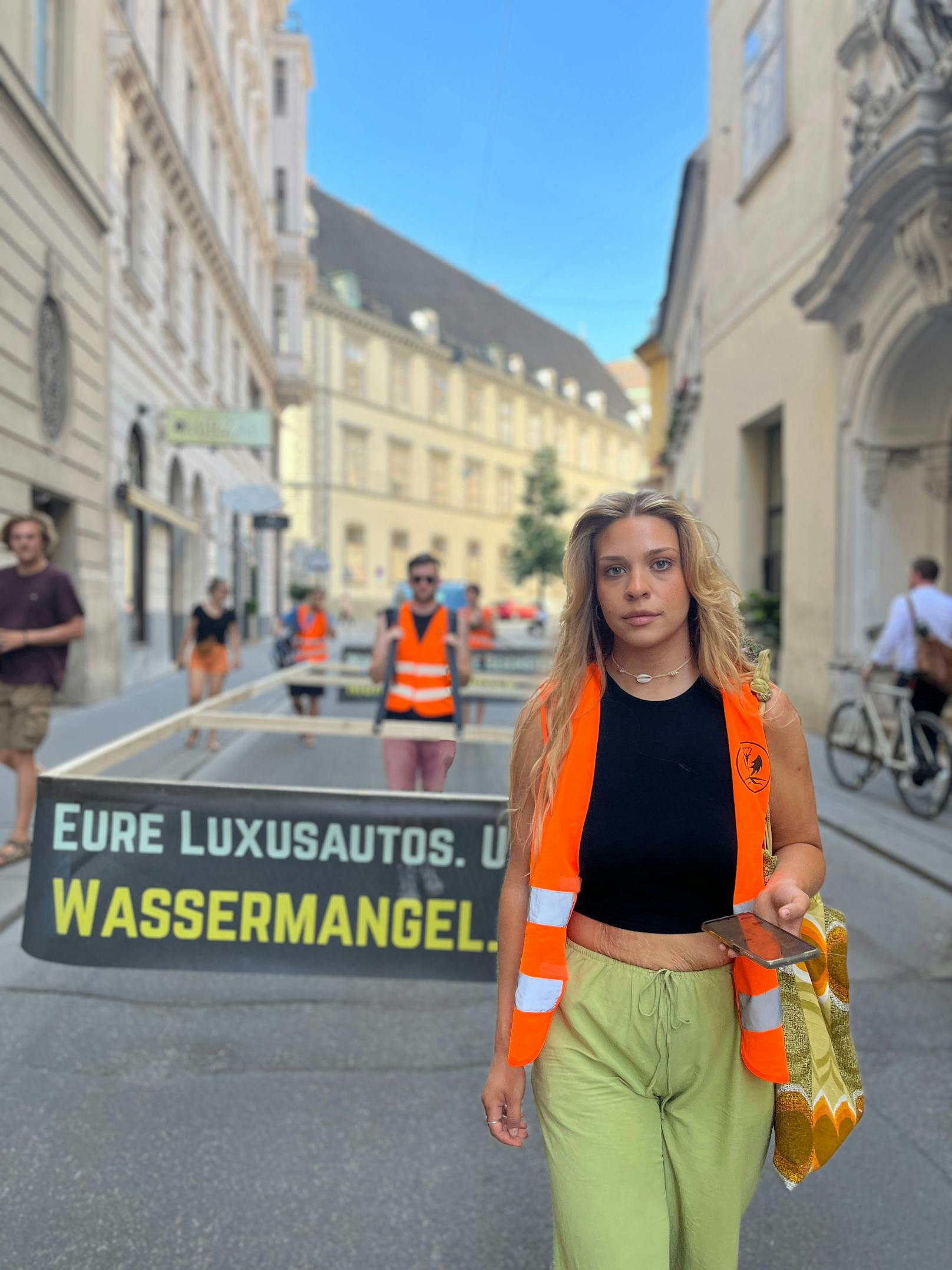 Klima-Kleber blockieren mit Marsch Wiener Innenstadt