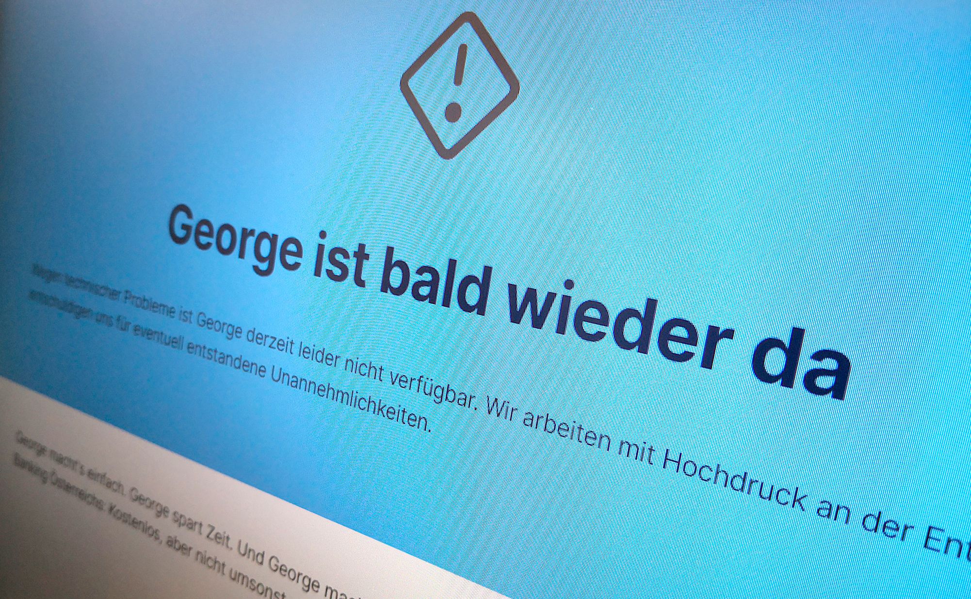 Beim Banking-Dienst "George" gab es am 14. Juli 2023 Probleme.