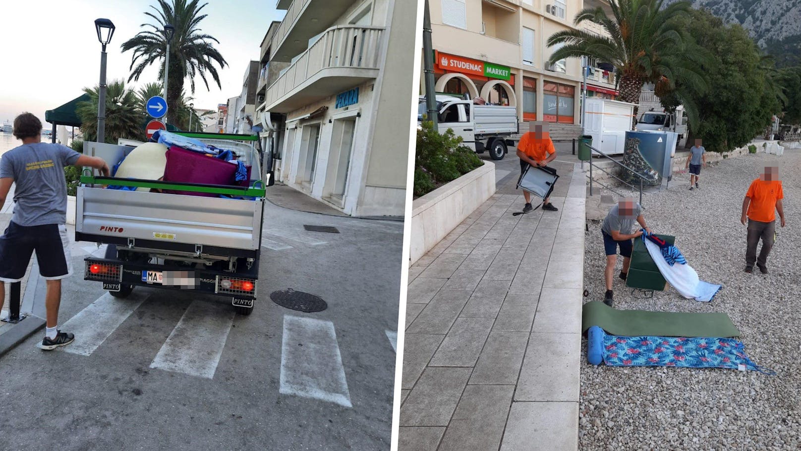 An einem kroatischen Strand ging der Kampf um freie Liegeplätze für Touristen nach hinten los.