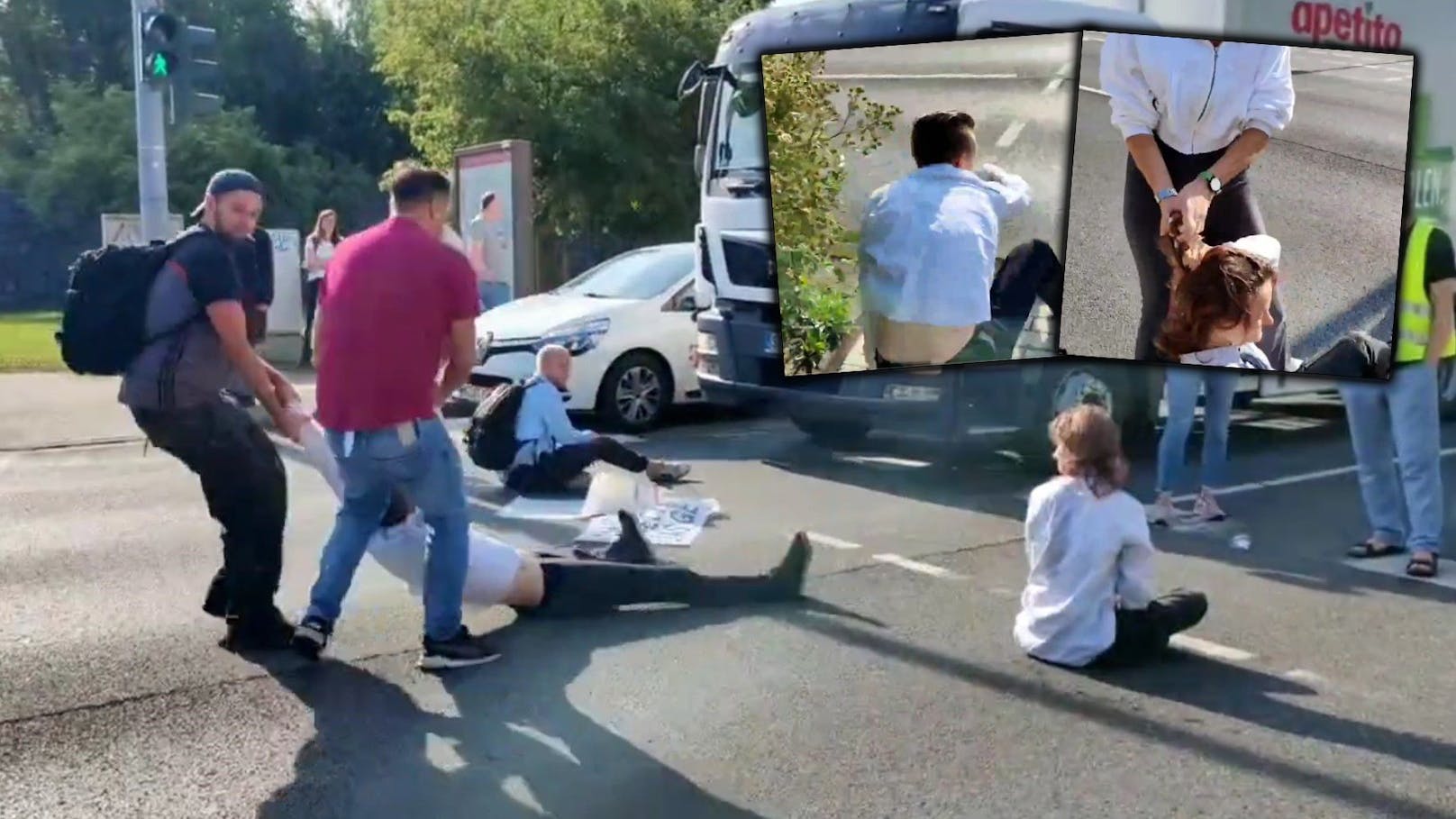 Am Freitag entlud sich bei einem Klima-Protest in Deutschland die ganze Wut mehrerer Auto-Lenker.