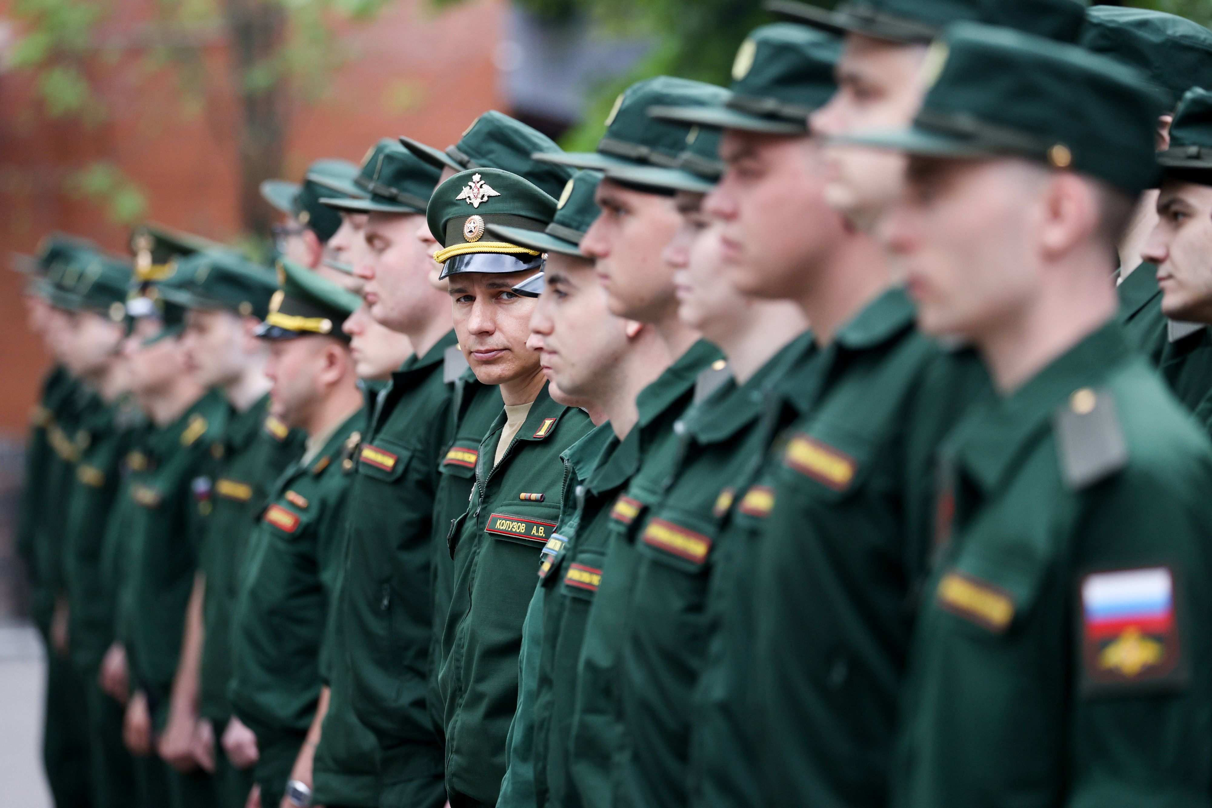 July 07.07.2023. Russia. Moscow. Conscripts during the dispatch from the assembly point to the scientific companies of the Ministry of Defense of Russia BulkinxSergey