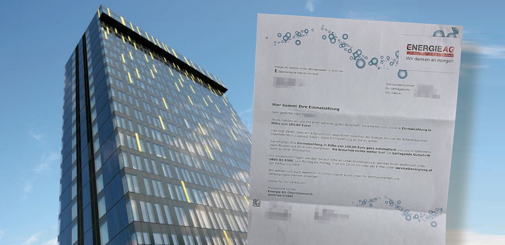 Energie-AG-Kunden bekommen in diesen Tagen ein Schreiben, in dem sie über eine einmalige Zahlung informiert werden.